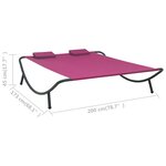 vidaXL Lit de repos d'extérieur tissu rose