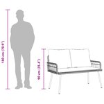 Banc de jardin vidaXL Noir 114x64x78 cm Poly Rattan