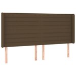 vidaXL Tête de lit avec oreilles Marron foncé 203x16x118/128 cm Tissu