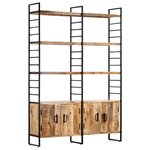 vidaXL Bibliothèque à 4 niveaux 124x30x180 cm Bois de manguier brut
