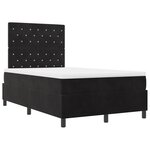 Lit à ressort vidaXL avec matelas Noir Petit Double Velours