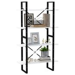 vidaXL Bibliothèque à 4 niveaux Blanc 80x30x140 cm bois d'ingénierie