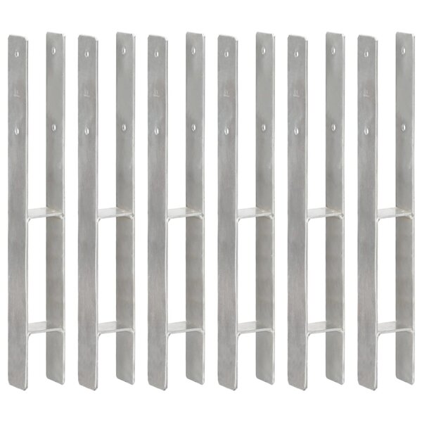 vidaXL Piquets de clôture 6 Pièces Argenté 7x6x60 cm Acier galvanisé