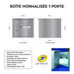 " LA GRISE "  boîte aux lettres 1 Porte. Structure mécano-soudée en tôles d’acier 10 et 15/10ème Dimensions et Serrure agréées la Poste