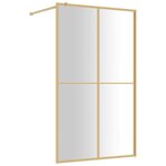 vidaXL Paroi de douche avec verre ESG transparent doré 118x195 cm