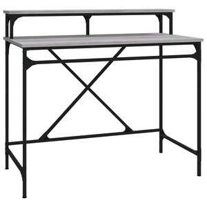 vidaXL Bureau sonoma gris 100x50x90 cm bois d'ingénierie et fer