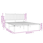 vidaXL Cadre de lit métal sans matelas et tête de lit blanc 140x200 cm