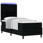 vidaXL Lit à Ressorts avec Matelas & LED Noir 80x200 cm Tissu