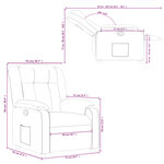 vidaXL Fauteuil inclinable Gris foncé Tissu