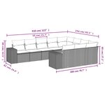 vidaXL Salon de jardin avec coussins 10 Pièces gris résine tressée