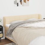 vidaXL Tête de lit avec oreilles Crème 203x23x78/88 cm Tissu