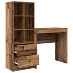 vidaXL Bureau vieux bois avec rangement en bois d'ingénierie
