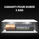 Duracell Piles Rechargeables AAA 900 mAh, lot de 4 piles