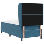 Lit à ressort vidaXL avec matelas bleu foncé 100x200 cm en velours