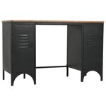 vidaXL Bureau à double piédestal Bois de sapin et acier 120x50x76 cm