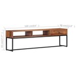 vidaXL Meuble TV 160x30x45 cm Bois de Sesham massif