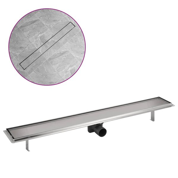 vidaXL Drain de douche linéaire 930x140 mm acier inoxydable