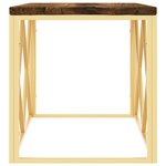 vidaXL Table basse acier inoxydable et bois massif de récupération