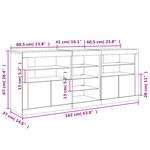 vidaXL Buffet avec lumières LED chêne fumé 162x37x67 cm
