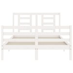 vidaXL Cadre de lit avec tête de lit blanc 120x200 cm bois massif