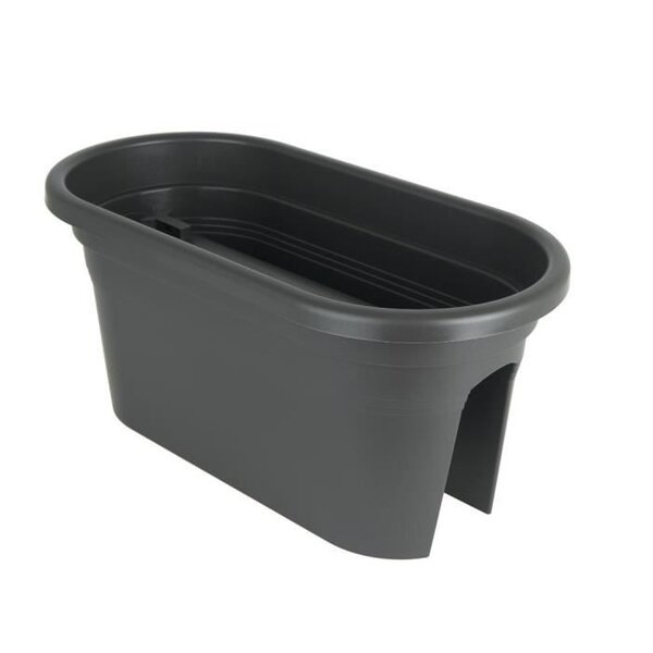 ARTEVASI Jardiniere pour balcon Venezia - 30 x 60 x H 27 cm - 18 L - Gris anthracite