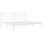 vidaXL Cadre de lit métal avec tête de lit blanc 183x213 cm