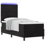 Lit à ressorts vidaXL avec matelas et LED Noir 80x200 cm Velours
