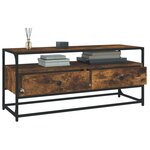 vidaXL Meuble TV chêne fumé 100x35x45 cm bois d'ingénierie
