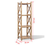 vidaXL Étagère à 4 niveaux carré bambou