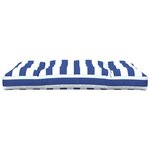 vidaXL Coussin de palette rayures bleues et blanches 120x80x12cm tissu