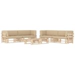 vidaXL Salon de jardin palette 6Pièces avec coussins Bois de pin imprégné
