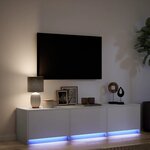 vidaXL Meuble TV avec LED blanc 165x34x40 cm bois d'ingénierie