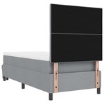 vidaXL Lit à ressorts avec matelas et banc gris clair 90x200 cm en tissu