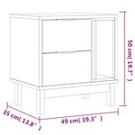 vidaXL Table de chevet FLAM 49x35x50 cm bois de pin massif