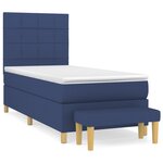 vidaXL Sommier à lattes de lit avec matelas Bleu 80x200 cm Tissu