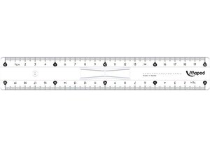 Règle plate Double Décimètre Essentials Plastique 20 cm à Poignée MAPED