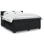vidaXL Sommier à lattes de lit avec matelas Noir 180x200 cm Velours
