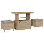 vidaXL Ensemble de Sofa de Jardin 9 Pièces avec Coussins Beige Rattan Poly Acacia