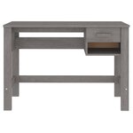 Bureau table poste de travail meuble d'ordinateur informatique étude HAMAR clair 110 x 40 x 75 cm bois massif de pin gris 02_0023852