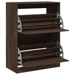 vidaXL Armoire à chaussures 2 tiroirs rabattables chêne marron