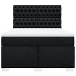 vidaXL Sommier à lattes de lit avec matelas Noir 140x200 cm Tissu