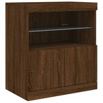 vidaXL Buffet avec lumières LED chêne marron 142 5x37x67 cm