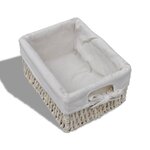 vidaXL Étagère de rangement en bois 5 paniers en tissage Blanc