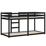vidaXL Lit superposé sans matelas noir 90x200 cm bois de pin massif