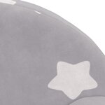 vidaXL Canapé-lit pour enfants gris clair avec étoiles peluche douce