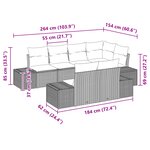 vidaXL Ensemble de Canapé de Jardin de 7 pièces avec Coussins Beige Poly Rotin Acacia