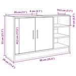 vidaXL Armoire d'évier blanc 90x29x55 cm bois d'ingénierie