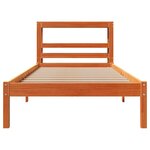 vidaXL Cadre de lit avec tête de lit cire marron 90x200 cm bois de pin