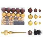 vidaXL Arbre de Noël artificiel pré-éclairé/boules pommes de pin 180cm