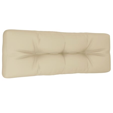 vidaXL Coussin de palette beige 120x40x12 cm tissu